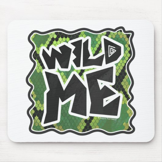 Wild Me Schlange Schwarz und Grün Mousepad (Vorne)