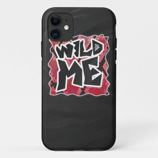 Wild Me Schlange Schwarz und Rot Print Case-Mate iPhone Hülle (Rückseite)