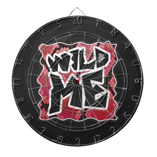 Wild Me Schlange Schwarz und Rot Print Dartscheibe (vorne)