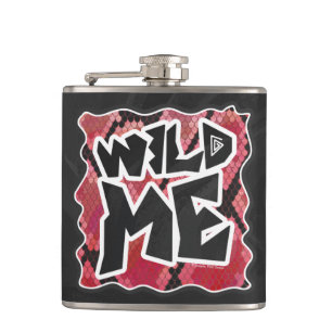 Wild Me Schlange Schwarz und Rot Print Flachmann