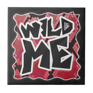 Wild Me Schlange Schwarz und Rot Print Fliese
