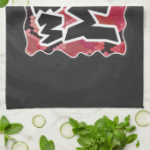 Wild Me Schlange Schwarz und Rot Print Handtuch (Gefaltet)