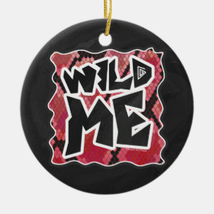 Wild Me Schlange Schwarz und Rot Print Keramik Ornament