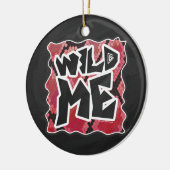 Wild Me Schlange Schwarz und Rot Print Keramik Ornament (Links)