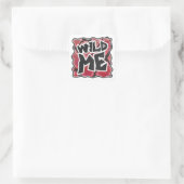 Wild Me Schlange Schwarz und Rot Print Quadratischer Aufkleber (Tasche)