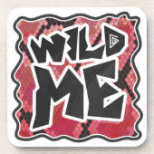 Wild Me Schlange Schwarz und Rot Print Untersetzer (Vorderseite)