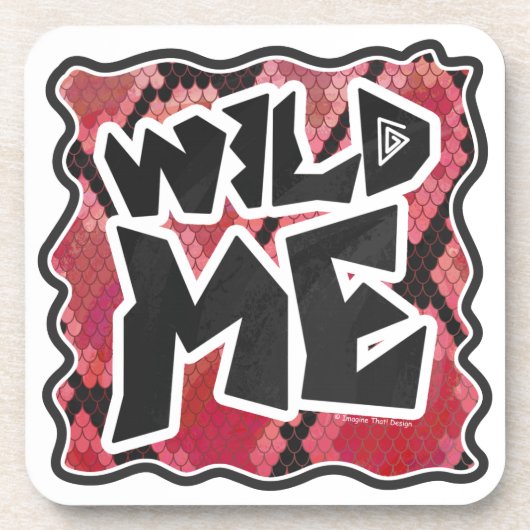 Wild Me Schlange Schwarz und Rot Print Untersetzer (Vorderseite)
