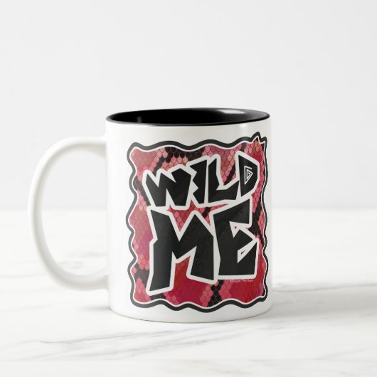 Wild Me Schlange Schwarz und Rot Print Zweifarbige Tasse (Links)