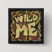 Wild Me Snake Brown and Gold Print Button (Vorderseite)