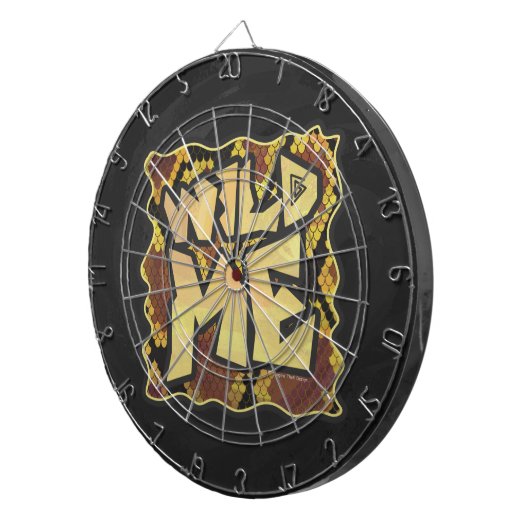 Wild Me Snake Brown and Gold Print Dartscheibe (Vorderseite rechts)