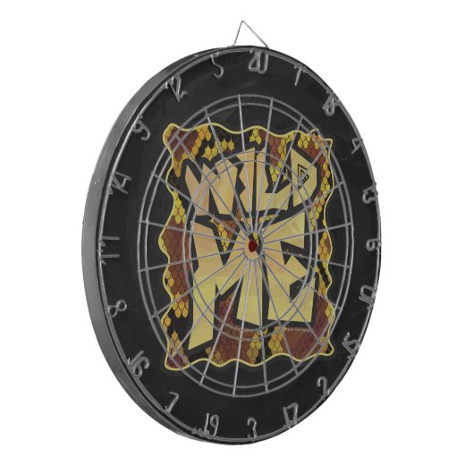 Wild Me Snake Brown and Gold Print Dartscheibe (Vorderseite Links)