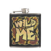 Wild Me Snake Brown and Gold Print Flachmann (Vorderseite)