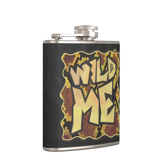 Wild Me Snake Brown and Gold Print Flachmann (Rechts)