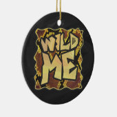 Wild Me Snake Brown and Gold Print Keramik Ornament (Rechts)
