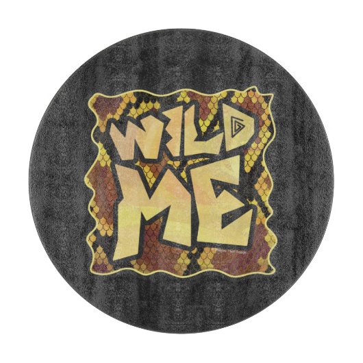 Wild Me Snake Brown and Gold Print Schneidebrett (Vorderseite)