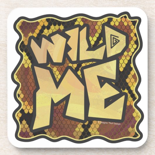 Wild Me Snake Brown and Gold Print Untersetzer (Vorderseite)