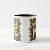 Wild Me Snake Brown and Gold Print Zweifarbige Tasse (Mittel)