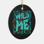 Wild Me Snake Brown und Aquamarin Print Keramikornament (Rechts)