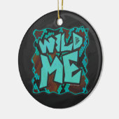 Wild Me Snake Brown und Aquamarin Print Keramikornament (Links)