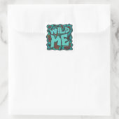 Wild Me Snake Brown und Aquamarin Print Quadratischer Aufkleber (Tasche)