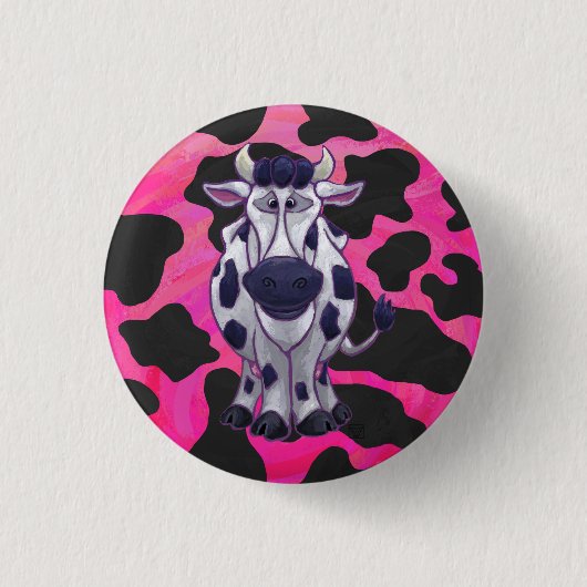 Wild Me Tiger Black and Pink Button (Vorderseite)