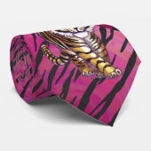 Wild Me Tiger Black and Pink Krawatte (Gerollt)