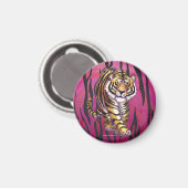 Wild Me Tiger Black and Pink Magnet (Vorderseite/Rückseite)