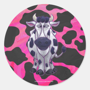 Wild Me Tiger Black and Pink Runder Aufkleber