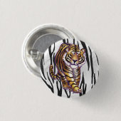 Wild Me Tiger Black and White Print Button (Vorne & Hinten)