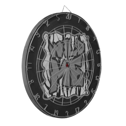 Wild Me Tiger Black and White Print Dartscheibe (Vorderseite Links)