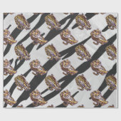 Wild Me Tiger Black and White Print Geschenkpapier (Flach)