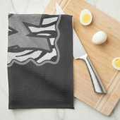 Wild Me Tiger Black and White Print Geschirrtuch (Viertel Falte)