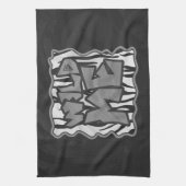 Wild Me Tiger Black and White Print Geschirrtuch (Vertikal)