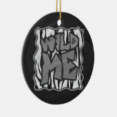 Wild Me Tiger Black and White Print Keramikornament (Rechts)