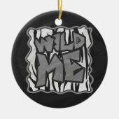 Wild Me Tiger Black and White Print Keramikornament (Vorne)