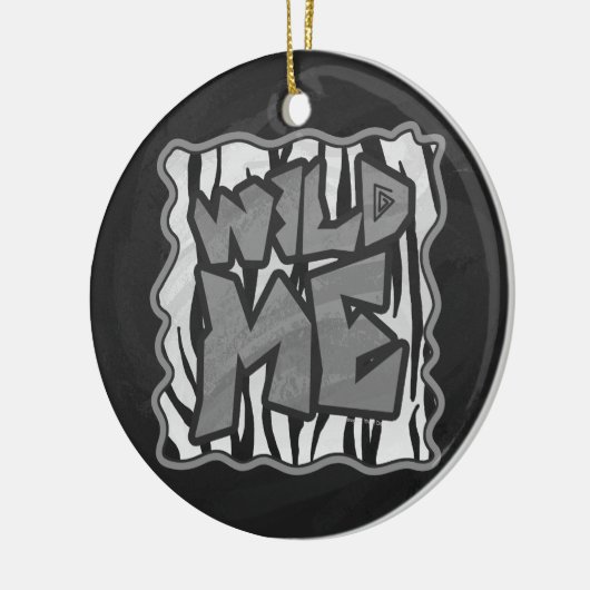 Wild Me Tiger Black and White Print Keramikornament (Links)