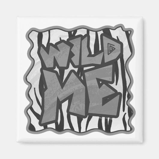 Wild Me Tiger Black and White Print Magnet (Vorne)