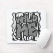 Wild Me Tiger Black and White Print Mousepad (Mit Mouse)