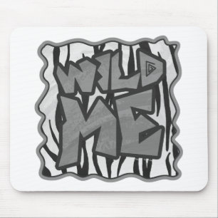 Wild Me Tiger Black and White Print Mousepad
