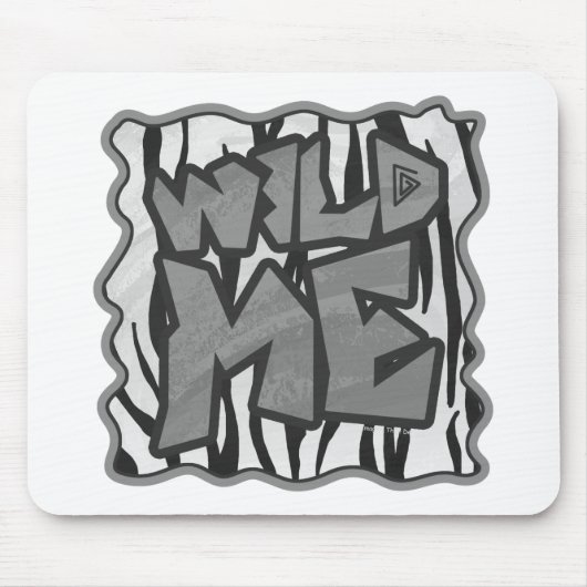 Wild Me Tiger Black and White Print Mousepad (Vorne)
