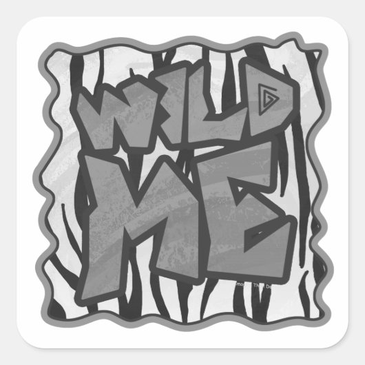 Wild Me Tiger Black and White Print Quadratischer Aufkleber (Vorderseite)