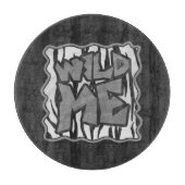 Wild Me Tiger Black and White Print Schneidebrett (Vorderseite)