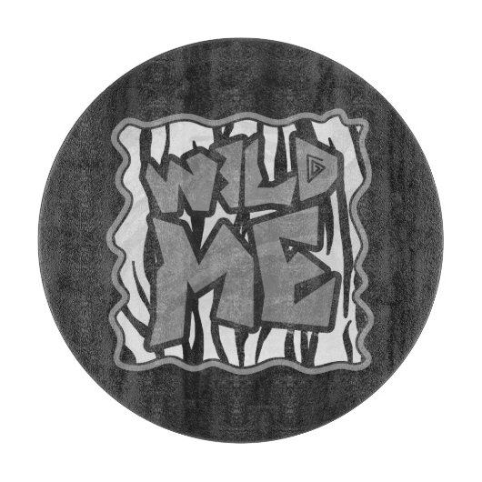 Wild Me Tiger Black and White Print Schneidebrett (Vorderseite)
