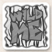 Wild Me Tiger Black and White Print Untersetzer (Vorderseite)