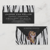 Wild Me Tiger Black and White Print Visitenkarte (Vorne/Hinten)