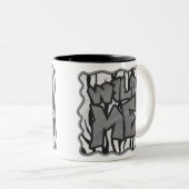 Wild Me Tiger Black and White Print Zweifarbige Tasse (VorderseiteRechts)