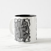Wild Me Tiger Black and White Print Zweifarbige Tasse (Vorderseite Links)