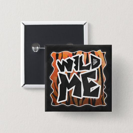 Wild Me Tiger Hot orange und Black Print Button (Vorne & Hinten)