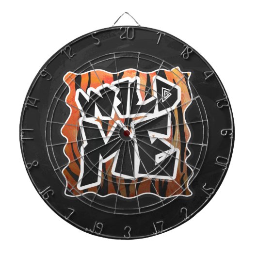Wild Me Tiger Hot orange und Black Print Dartscheibe (vorne)