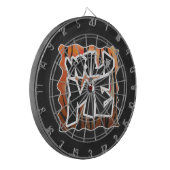 Wild Me Tiger Hot orange und Black Print Dartscheibe (Vorderseite Links)